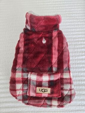 UGG Avery Quilted Autumn Plaid Sherpa Dog Coat